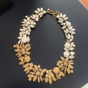 White and Beige Statement Necklace